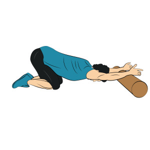 Lat extension with foam roller