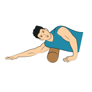 Foam roll over side of lat massage